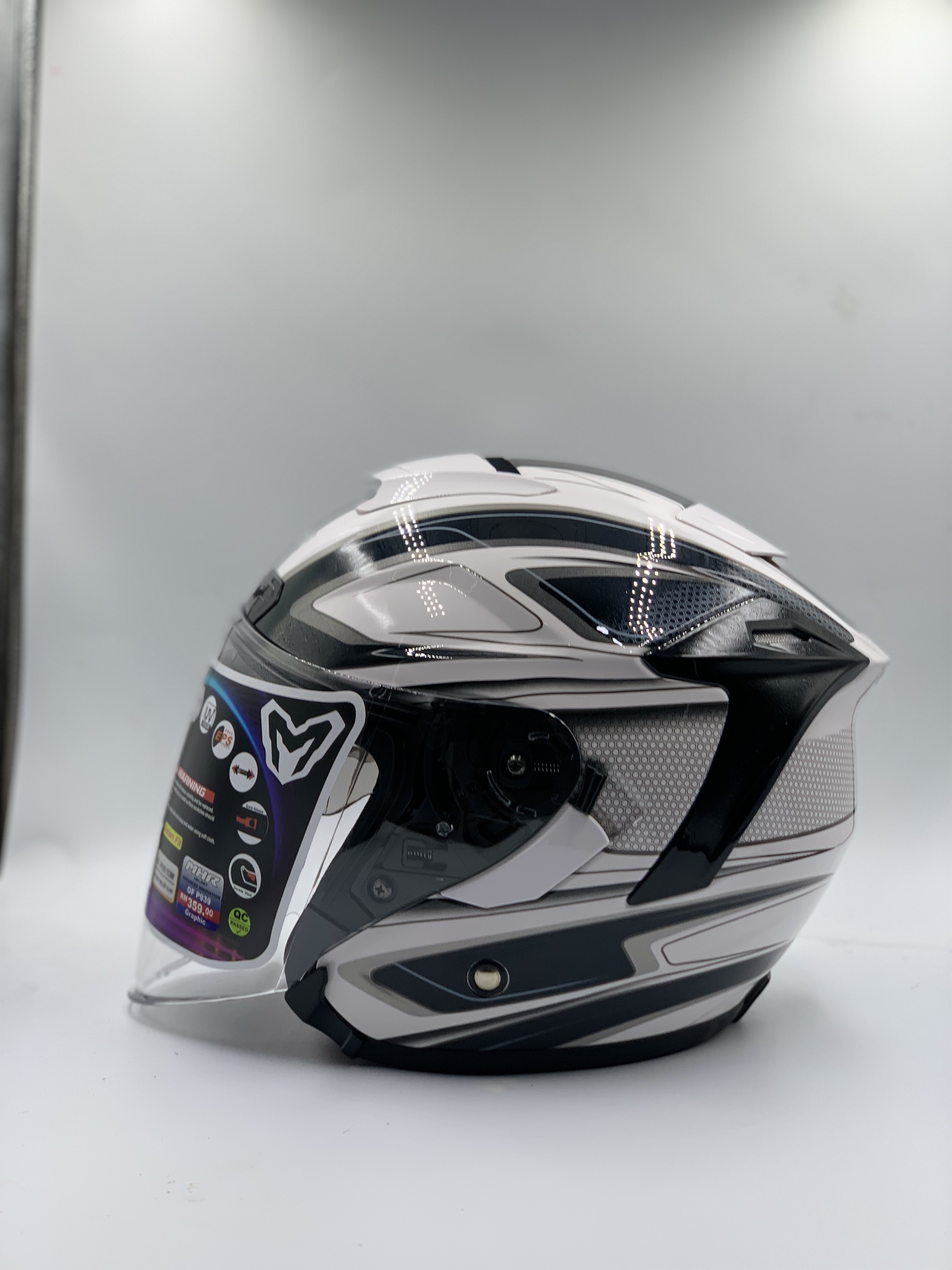 MHR Helmet Open Face BRILLER BLACK (SIRIM)